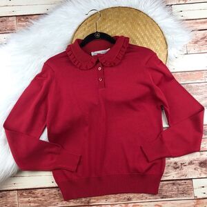 Vintage 80’s givenchy sport red sweater w/ collar‎
